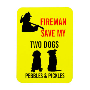 Brandweerman red mijn twee honden magneet