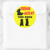 Brandweerman red mijn twee honden ronde sticker (Tas)
