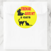 Brandweerman red mijn twee katten ronde sticker (Tas)