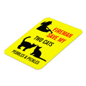 Brandweerman red mijn twee katten veiligheid magneet (Linkerzijde)