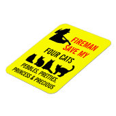 Brandweerman red mijn VIER katten Magneet (Linkerzijde)