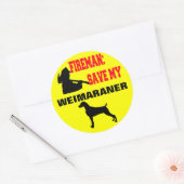 Brandweerman red mijn Weimaraner Ronde Sticker (Envelop)