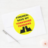 Brandweerman red mijn Yorkshire Terriers Ronde Sticker (Envelop)