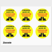 Brandweerman red mijn Yorkshire Terriers Ronde Sticker (Vel)