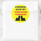 Brandweerman red mijn Yorkshire Terriers Ronde Sticker (Tas)