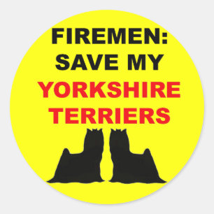 Brandweerman red mijn Yorkshire Terriers Ronde Sticker