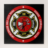 Brandweerman Redding ADD NAME Brandweer Badge Legpuzzel (Horizontaal)