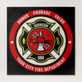 Brandweerman Redding ADD NAME Brandweer Badge Legpuzzel (Verticaal)