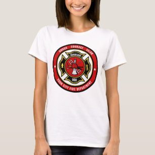 Brandweerman Reddingsbadge ADD NAAM Brandweer T-shirt