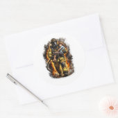 Brandweerman Reddingsheld Redt Kind Sticker (Envelop)