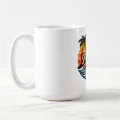 Brandweerman Retro Zonsondergang Design Koffiemok (Links)