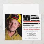 Brandweerman rode lijn brandweerman foto pensioen kaart (Voorkant / Achterkant)