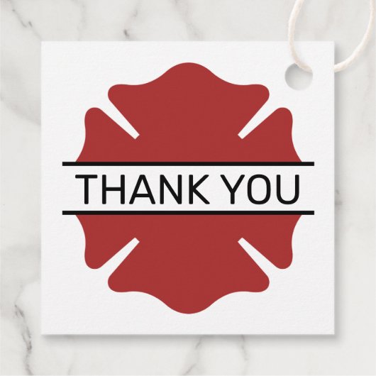 Brandweerman Rode Logo Symbool Dank u Bedankjes Labels (Achterkant)