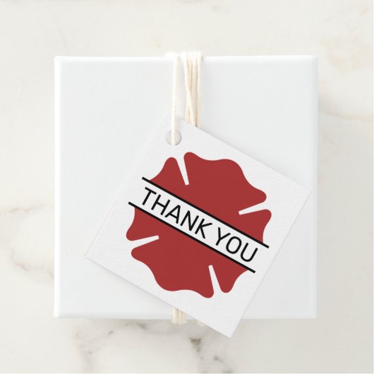 Brandweerman Rode Logo Symbool Dank u Bedankjes Labels (In situ)