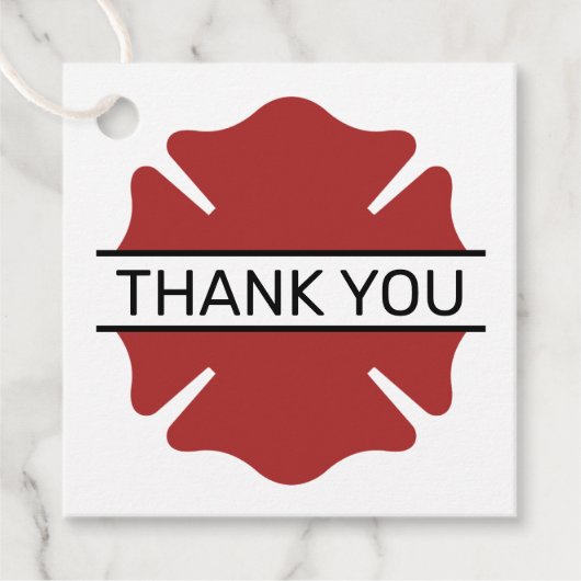 Brandweerman Rode Logo Symbool Dank u Bedankjes Labels (Voorkant)