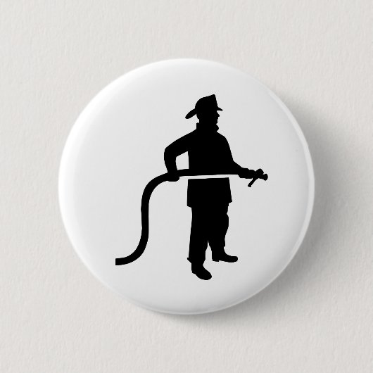 Brandweerman Ronde Button 5,7 Cm (Voorkant)
