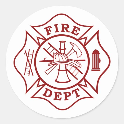 Brandweerman Ronde Sticker (Voorkant)