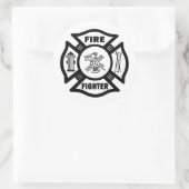 Brandweerman Ronde Sticker (Tas)