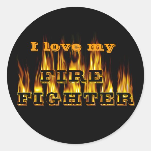 Brandweerman Ronde Sticker (Voorkant)