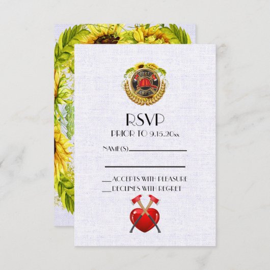 Brandweerman RSVP (Voorkant / Achterkant)