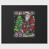 Brandweerman Santa Claus Fireman Costume Ugly Cadeaupapier (Vlak)