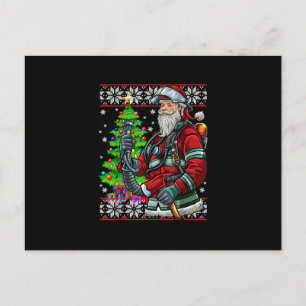 Brandweerman Santa Claus Fireman Costume Ugly Feestdagenkaart