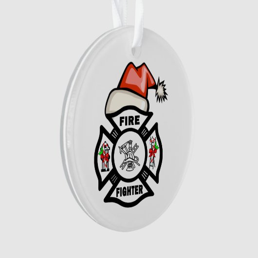 Brandweerman Santa Claus Ornament (voorkant)