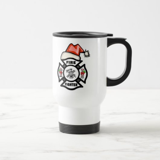 Brandweerman Santa Claus Reisbeker (Rechts)