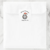 Brandweerman Santa Fire Dept Vakantie Vierkante Sticker (Tas)