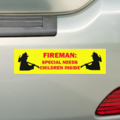 Brandweerman Save My Special Needs Brandveiligheid Bumpersticker (Op auto)