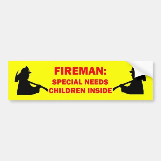 Brandweerman Save My Special Needs Brandveiligheid Bumpersticker (Voorkant)