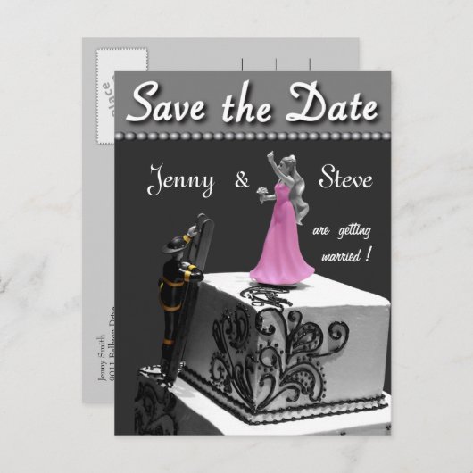 Brandweerman Save the Date Kaart (Voorkant / Achterkant)