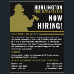 Brandweerman Silhouet, Werving Brandweerlieden Flyer<br><div class="desc">Brandweerman Silhouet,  Wervingsfolder voor brandweerlieden door The Business Card Store.</div>