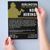 Brandweerman Silhouet, Werving Brandweerlieden Flyer (Hand)