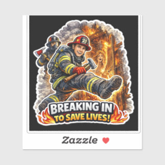 Brandweerman Sla levens sticker
