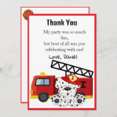 Brandweerman slaat alarm bedankkaart (Voorkant / Achterkant)