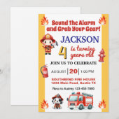 Brandweerman slaat alarm op elk verjaardagsfeestje kaart (Voorkant / Achterkant)