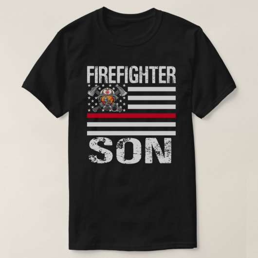Brandweerman SON ondersteunt de Amerikaanse vlag m T-shirt (Design voorkant)