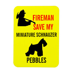 Brandweerman Sparen Miniatuur Schnauzer Brandveili Magneet