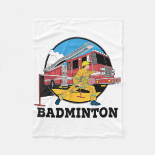 Brandweerman speelt badminton brandweer brandweerm fleece deken