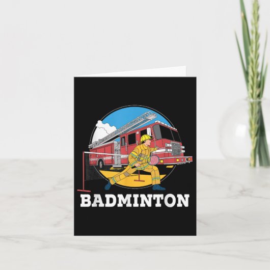Brandweerman speelt badminton brandweerman SP Kaart (Voorkant)