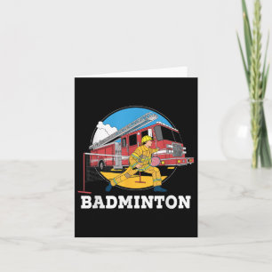 Brandweerman speelt badminton brandweerman SP Kaart