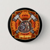 Brandweerman speld ronde button 5,7 cm (Voorkant)