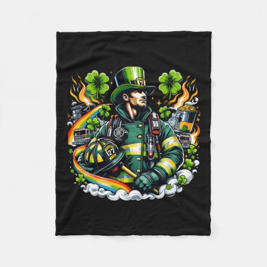 Brandweerman St Patricks Day Mannen Brandweerman F Fleece Deken (Voorkant)