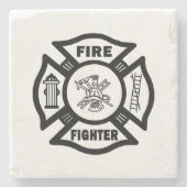 brandweerman stenen onderzetter (Voorkant)