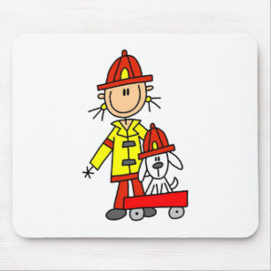 Brandweerman Stick Figure met Dalmatiër Muismat