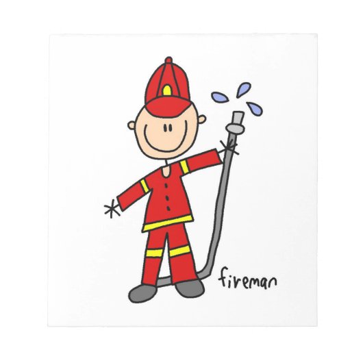Brandweerman Stick Figure Notitieblok (Voorkant)