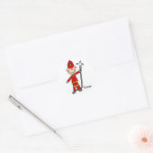 Brandweerman Stick Figuur Sticker (Envelop)