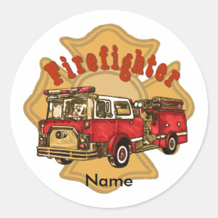 brandweerman-Sticker Ronde Sticker