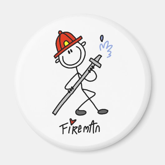 Brandweerman stickfigure magneet (Voorkant)